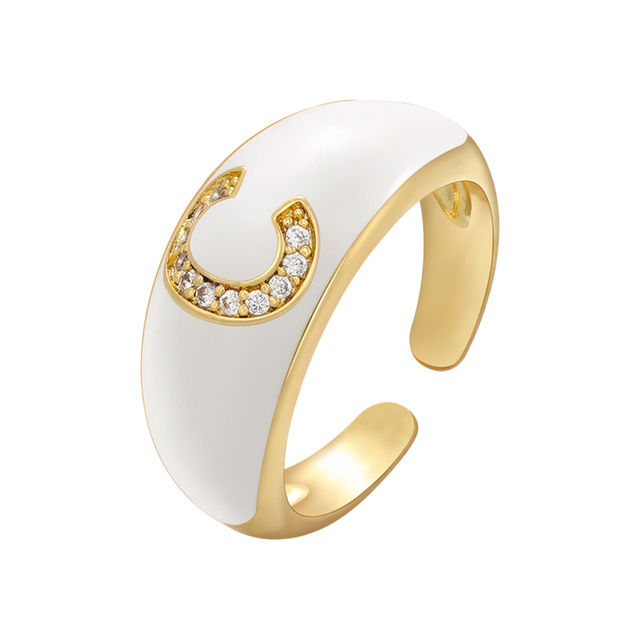 Pierścionek ZHUKOU biały kolor emaliowany, z kryształami CZ, modny i elegancki - Wianko - 21