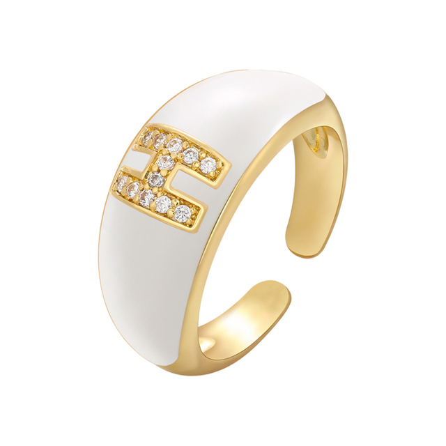 Pierścionek ZHUKOU biały kolor emaliowany, z kryształami CZ, modny i elegancki - Wianko - 26