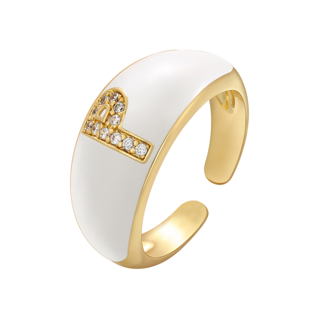 Pierścionek ZHUKOU biały kolor emaliowany, z kryształami CZ, modny i elegancki - Wianko - 34