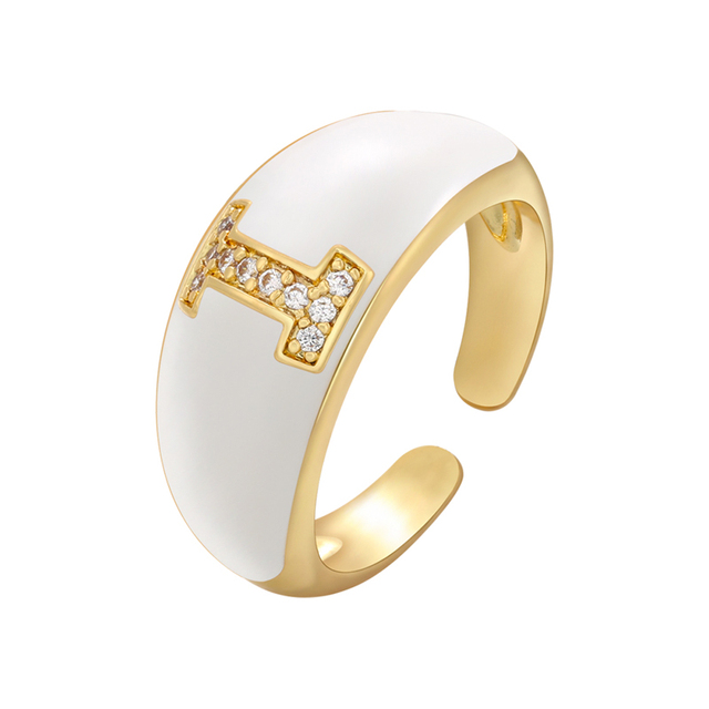 Pierścionek ZHUKOU biały kolor emaliowany, z kryształami CZ, modny i elegancki - Wianko - 27