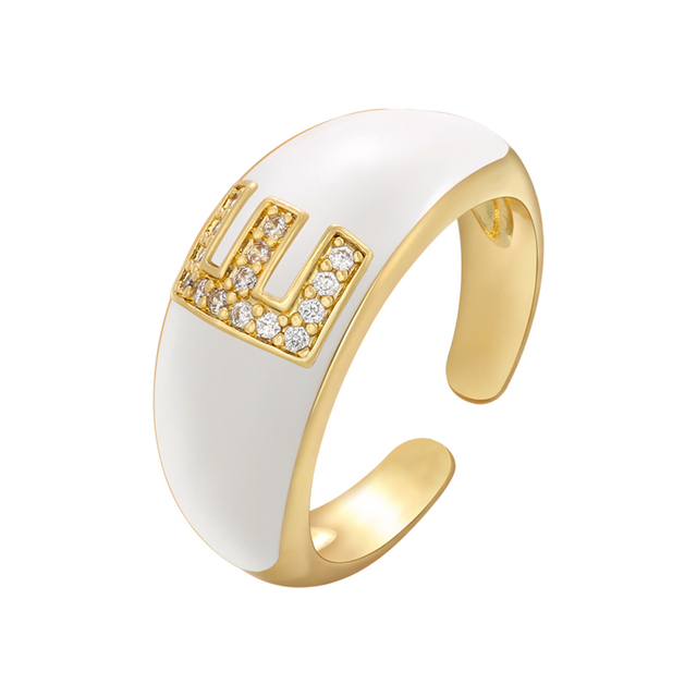 Pierścionek ZHUKOU biały kolor emaliowany, z kryształami CZ, modny i elegancki - Wianko - 23