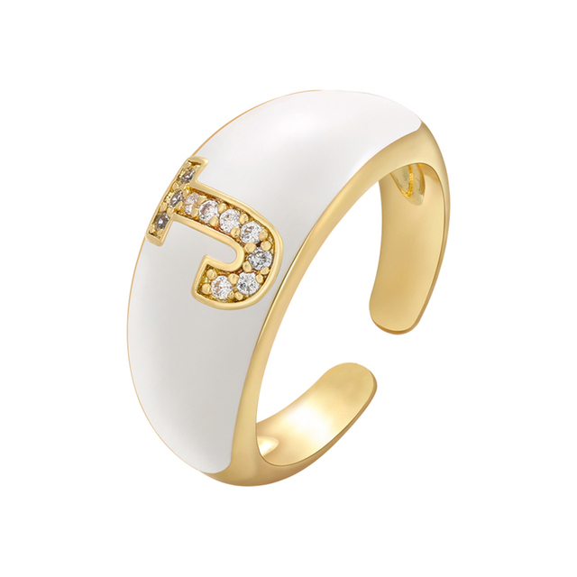 Pierścionek ZHUKOU biały kolor emaliowany, z kryształami CZ, modny i elegancki - Wianko - 28