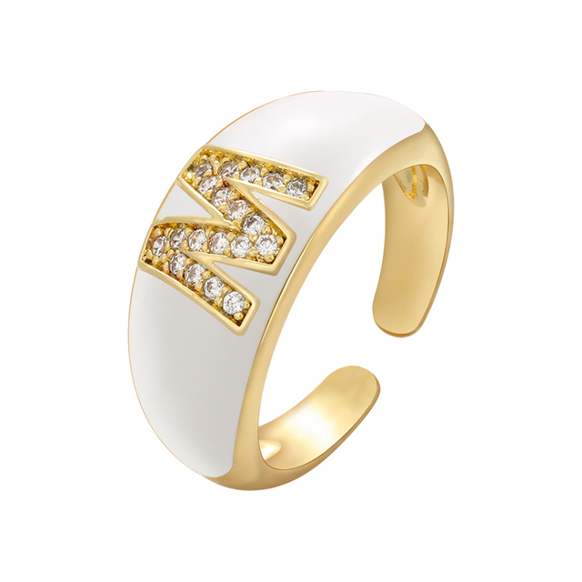 Pierścionek ZHUKOU biały kolor emaliowany, z kryształami CZ, modny i elegancki - Wianko - 31