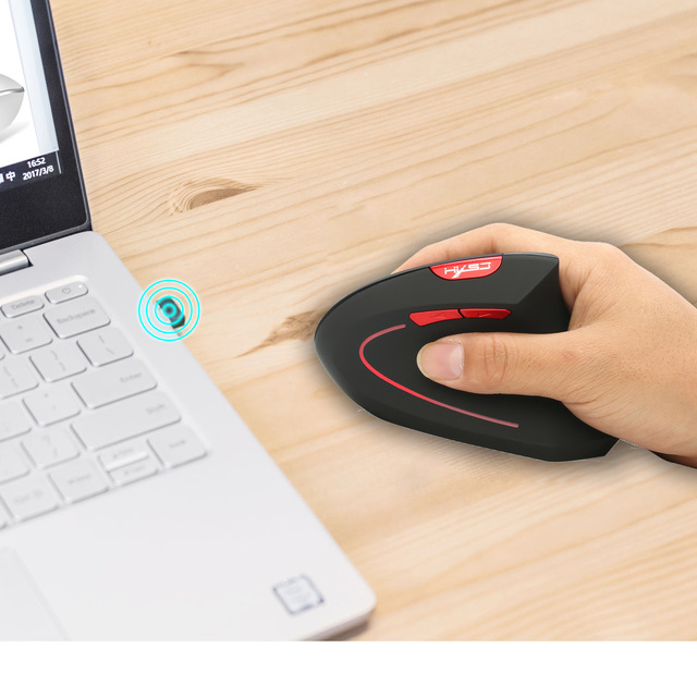 Pionowa bezprzewodowa mysz do gier USB 2.4GHz, ergonomia, 2400 DPI, prawa ręka - Wianko - 7