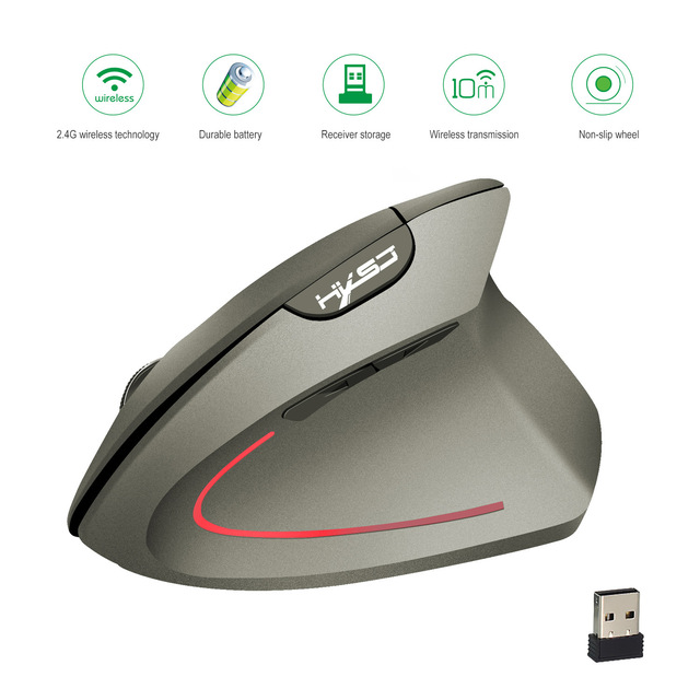 Pionowa bezprzewodowa mysz do gier USB 2.4GHz, ergonomia, 2400 DPI, prawa ręka - Wianko - 6