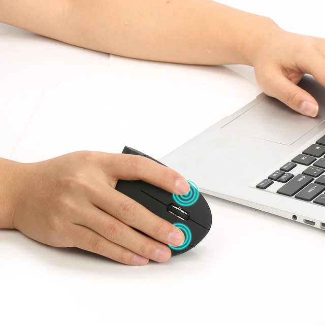 Pionowa bezprzewodowa mysz do gier USB 2.4GHz, ergonomia, 2400 DPI, prawa ręka - Wianko - 13