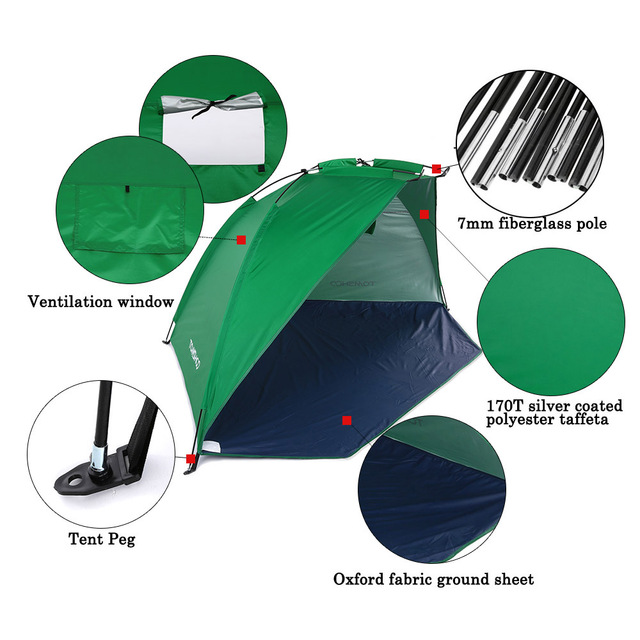 Namiot plażowy TOMSHOO Barraca Camping - przeciwsłoneczny, bez komarów - Wianko - 7