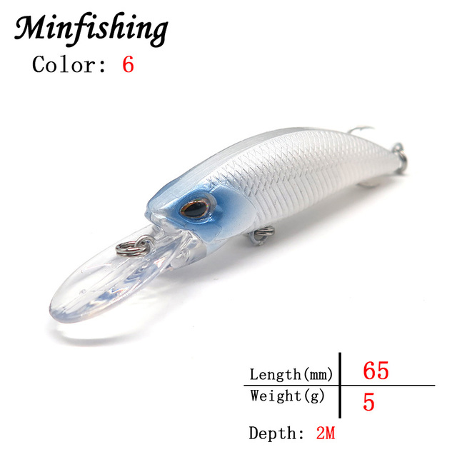 Minfishing Crankbait Minnow 6.5cm/5g z 3D oczy i BKK hakami - Przynęta Swimbait - Wianko - 7