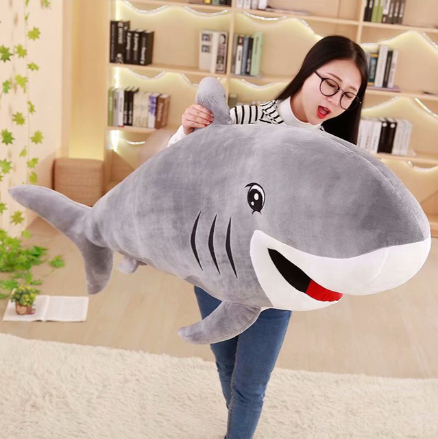 Nowa duża pluszowa poduszka rekin z filmów dla dzieci - idealny prezent na urodziny i wakacje - Wianko - 1