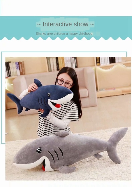 Nowa duża pluszowa poduszka rekin z filmów dla dzieci - idealny prezent na urodziny i wakacje - Wianko - 16