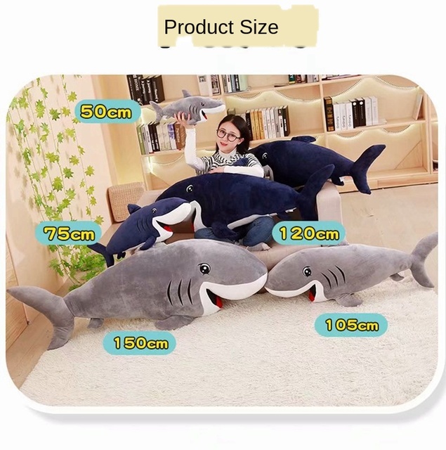 Nowa duża pluszowa poduszka rekin z filmów dla dzieci - idealny prezent na urodziny i wakacje - Wianko - 11