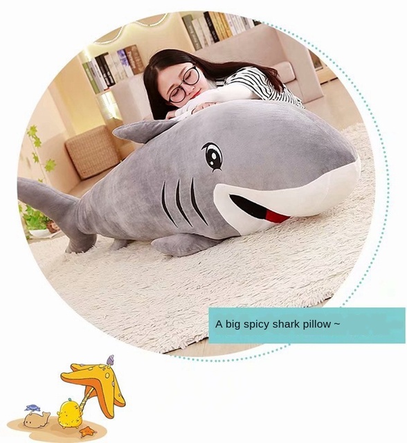 Nowa duża pluszowa poduszka rekin z filmów dla dzieci - idealny prezent na urodziny i wakacje - Wianko - 17
