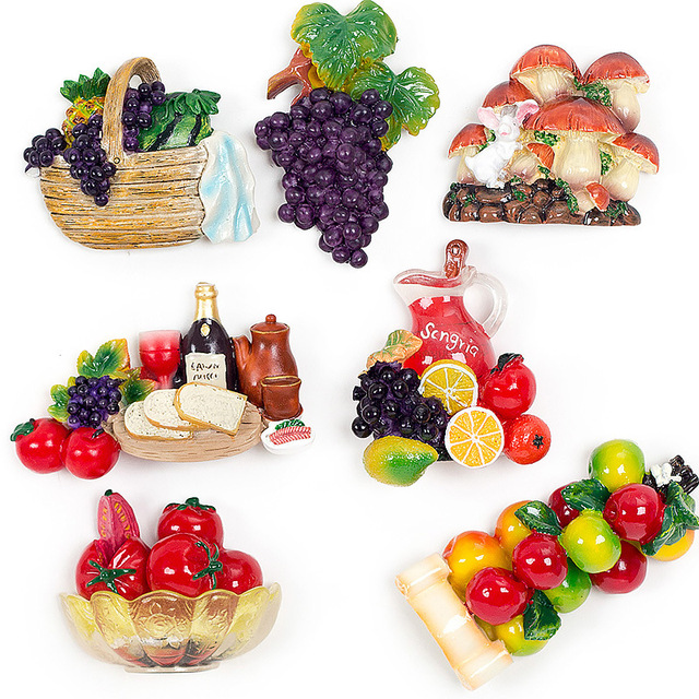 Magnes na lodówkę z imitacją warzyw i owoców wykonany z żywicy na tablicy magnetycznej - Wianko - 1