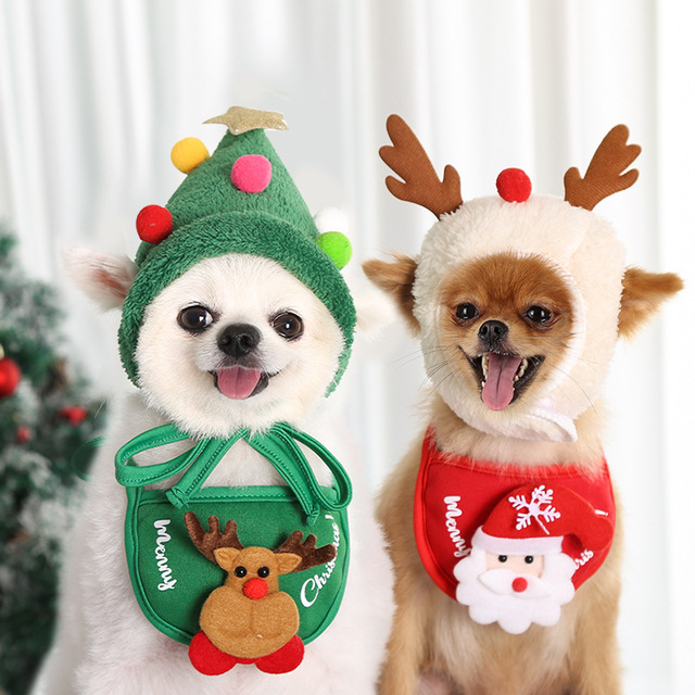 Kapelusz Pet Christmas Hat dla psa - urocze poroże, idealne śliniaczki i pluszowy dekoracyjny strój dla szczeniaka w kształcie psa Boank - Wianko - 1