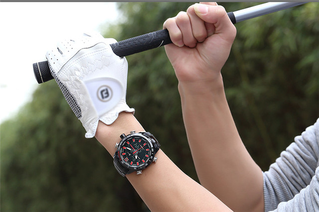 NAVIFORCE Męski zegarek sportowy LED analogowo-cyfrowy, stalowy pasek, kwarcowy mechanizm, Relogio Masculino 9093 - Wianko - 11