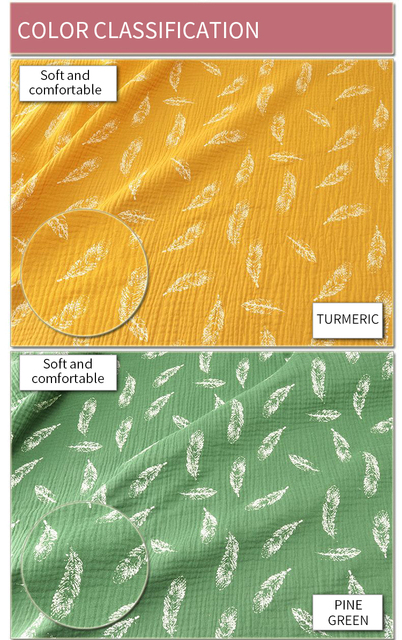 Bawełniana tkanina o wymiarach 100*135cm, dwuwarstwowa gaza, krepa, plisowana, idealna do robótek DIY i piżam - Wianko - 5