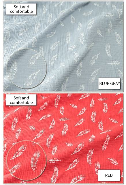 Bawełniana tkanina o wymiarach 100*135cm, dwuwarstwowa gaza, krepa, plisowana, idealna do robótek DIY i piżam - Wianko - 7