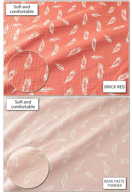 Bawełniana tkanina o wymiarach 100*135cm, dwuwarstwowa gaza, krepa, plisowana, idealna do robótek DIY i piżam - Wianko - 6