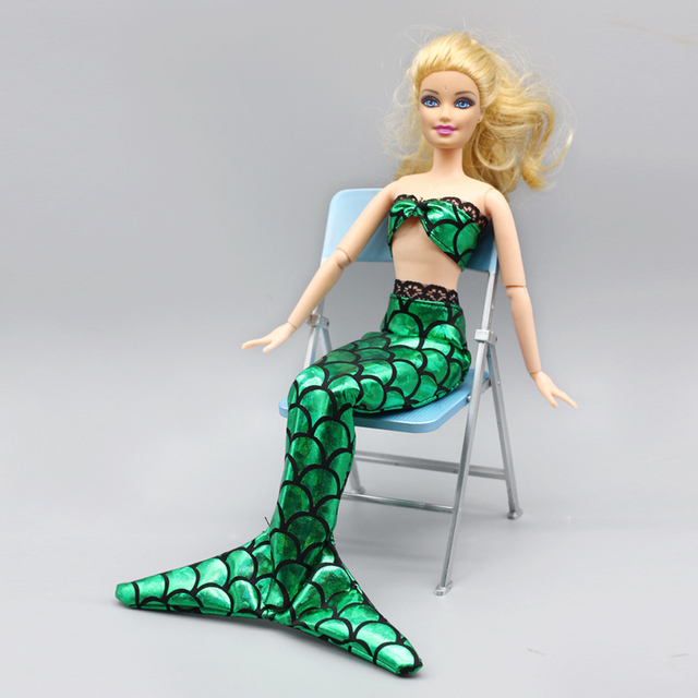 Lalka Barbie - Ręcznie robiona suknia na przyjęcie, koszula i trendy sukienka syreny - akcesoria ubrania dla lalek - Wianko - 2