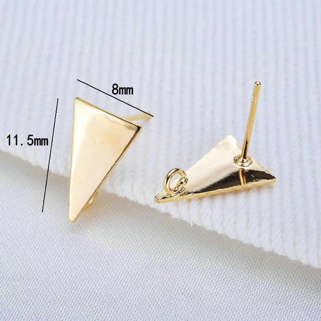 Kolczyki z mosiądzu trójkątne 11.5*8 MM 14K pozłacane - wysoka jakość, DIY biżuteria - Wianko - 5