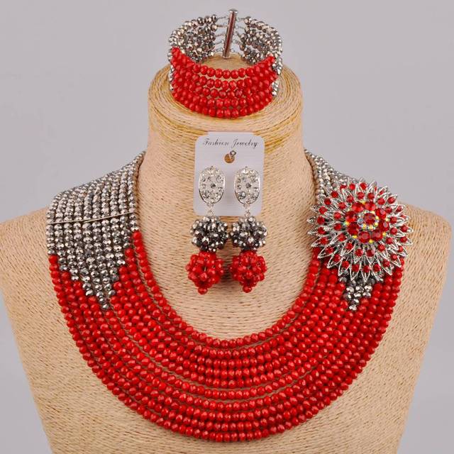 Biały zestaw afrykańskich koralików imitujących perły - biżuteria ślubna naszyjnik Party - Wianko - 53