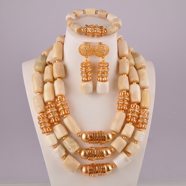 Biały zestaw afrykańskich koralików imitujących perły - biżuteria ślubna naszyjnik Party - Wianko - 23