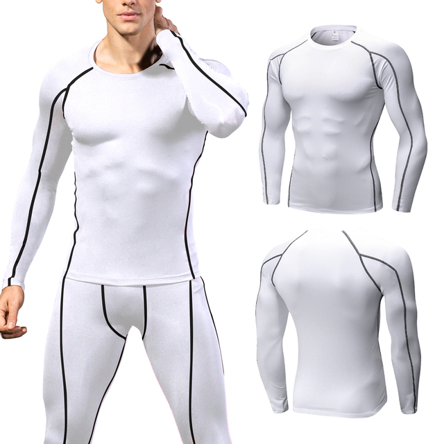 Nowa kompresyjna koszulka biegowa męska z długimi rękawami - sucha i szybka - Wianko - 10