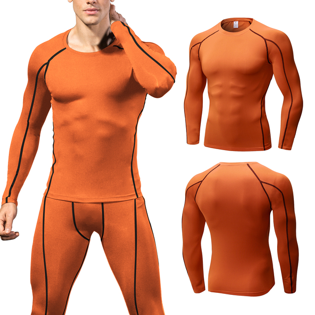 Nowa kompresyjna koszulka biegowa męska z długimi rękawami - sucha i szybka - Wianko - 18