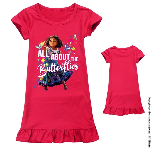 Nowa sukienka Encanto Disney dla dziewczynki, krótki rękaw, zestaw ubrań codziennych - Wianko - 3