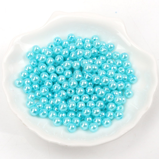 Koraliki imitujące perły ABS 28 kolorów okrągłe szyciowe DIY - 50-500 sztuk (4/6/8/10mm) - Wianko - 8