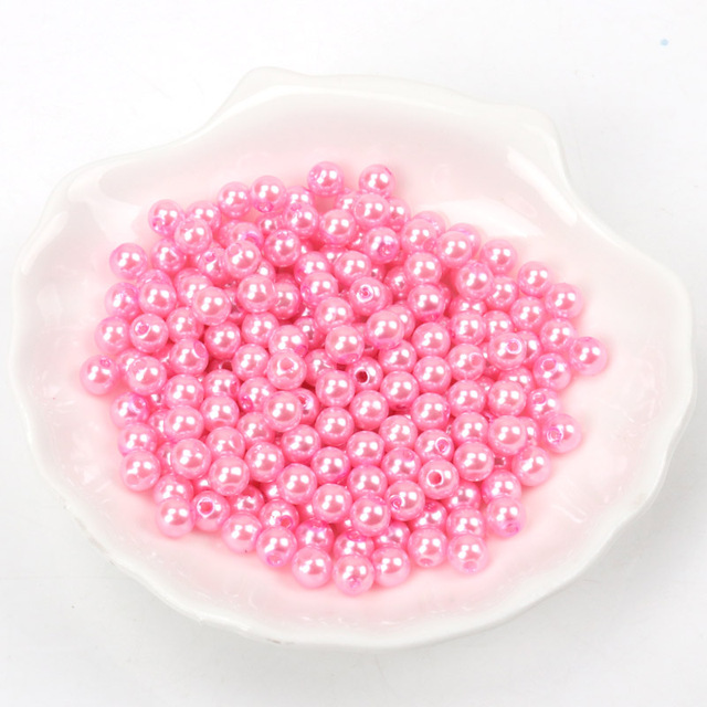 Koraliki imitujące perły ABS 28 kolorów okrągłe szyciowe DIY - 50-500 sztuk (4/6/8/10mm) - Wianko - 18
