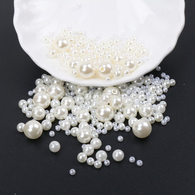 Koraliki imitujące perły ABS 28 kolorów okrągłe szyciowe DIY - 50-500 sztuk (4/6/8/10mm) - Wianko - 29