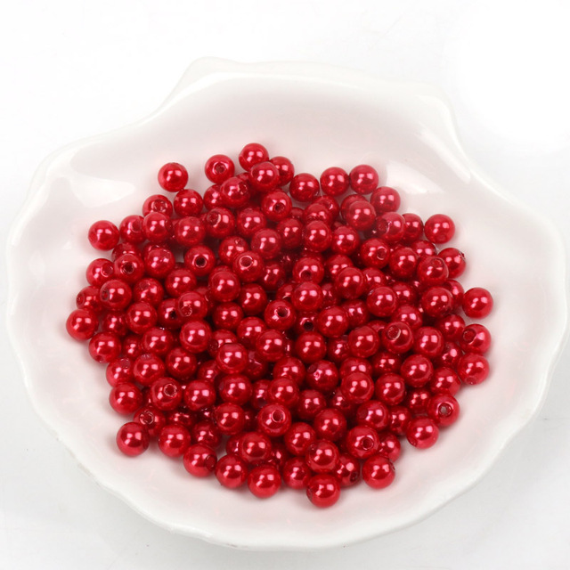 Koraliki imitujące perły ABS 28 kolorów okrągłe szyciowe DIY - 50-500 sztuk (4/6/8/10mm) - Wianko - 2