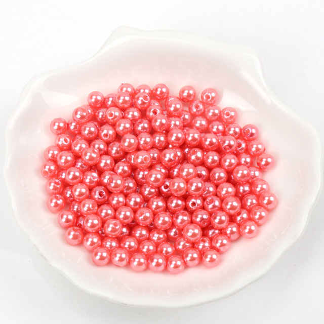 Koraliki imitujące perły ABS 28 kolorów okrągłe szyciowe DIY - 50-500 sztuk (4/6/8/10mm) - Wianko - 12