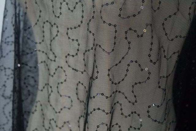 150 cm czarna siatka morelowa - złota tkanina zdobiona cekinami - sukienka do samodzielnego wykonania, welon ślubny, akcesoria, spódnica Tutu - materiał - Wianko - 19