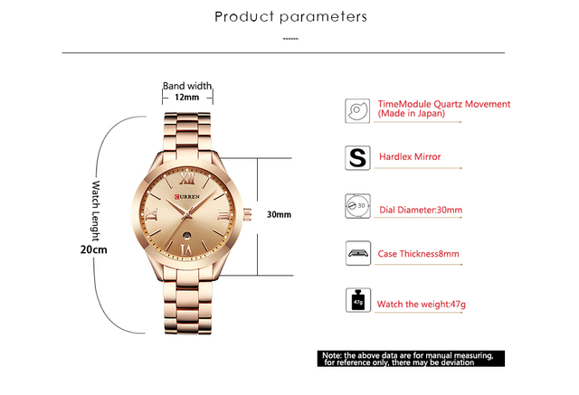 2021 CURREN zegarek damski wodoodporny z bransoletką, kwarcowy, złoty, luksusowy z prostym tarczą - Wianko - 4