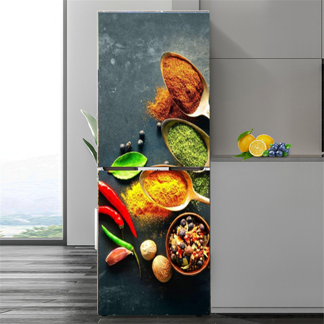 Naklejka samoprzylepna na lodówkę - kuchenne drzwi owocowe 3D tapeta - Wianko - 8