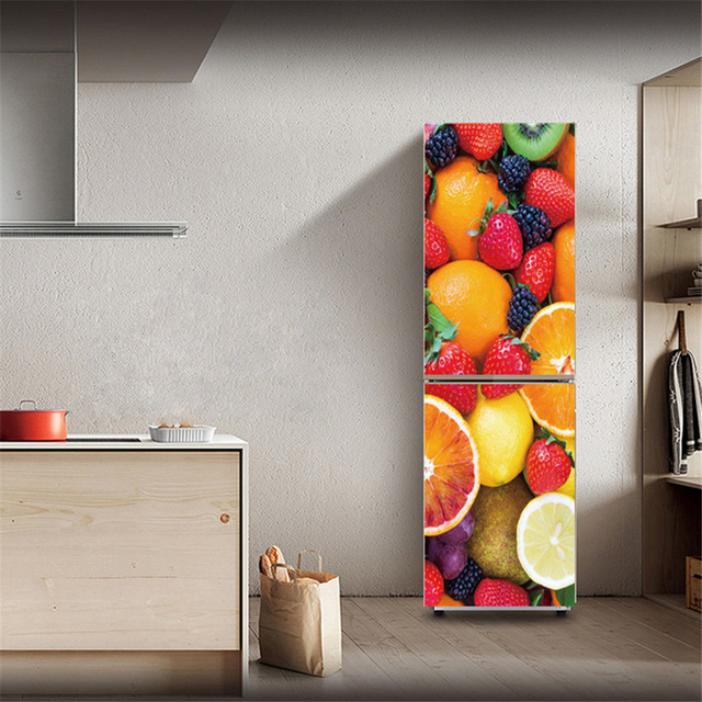 Naklejka samoprzylepna na lodówkę - kuchenne drzwi owocowe 3D tapeta - Wianko - 26