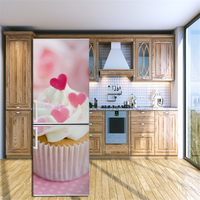 Naklejka samoprzylepna na lodówkę - kuchenne drzwi owocowe 3D tapeta - Wianko - 16