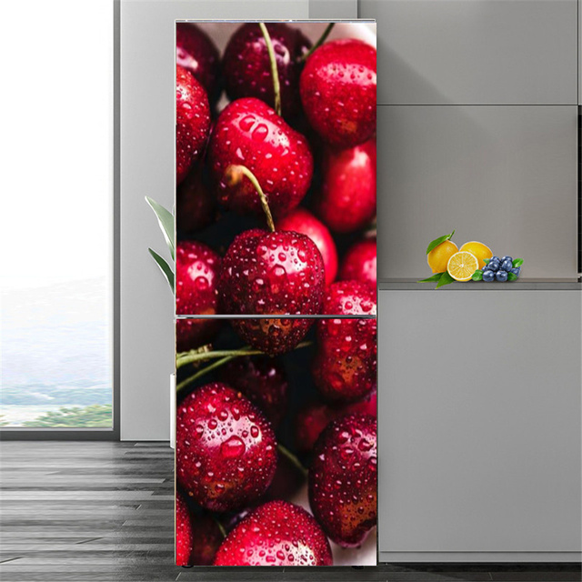 Naklejka samoprzylepna na lodówkę - kuchenne drzwi owocowe 3D tapeta - Wianko - 5