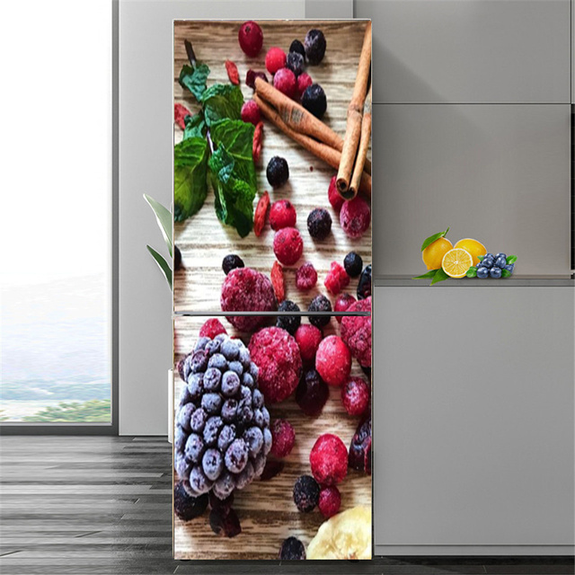 Naklejka samoprzylepna na lodówkę - kuchenne drzwi owocowe 3D tapeta - Wianko - 10