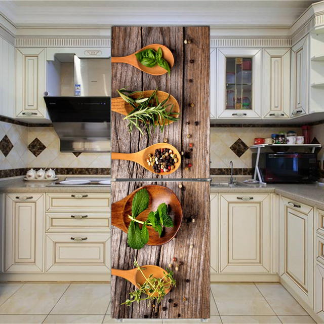 Naklejka samoprzylepna na lodówkę - kuchenne drzwi owocowe 3D tapeta - Wianko - 30