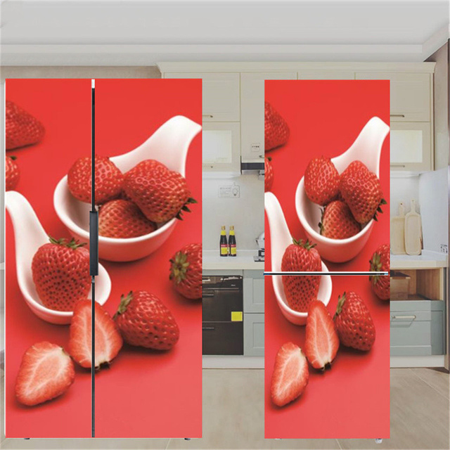 Naklejka samoprzylepna na lodówkę - kuchenne drzwi owocowe 3D tapeta - Wianko - 27