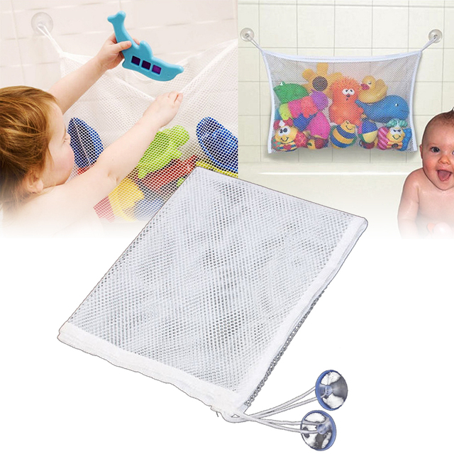 Torba siatkowa na zabawki do kąpieli dla niemowląt z przyssawkami i siateczką - akcesoria łazienkowe - Wianko - 1