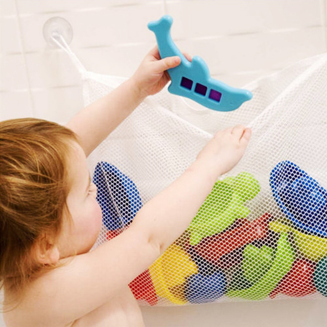 Torba siatkowa na zabawki do kąpieli dla niemowląt z przyssawkami i siateczką - akcesoria łazienkowe - Wianko - 4