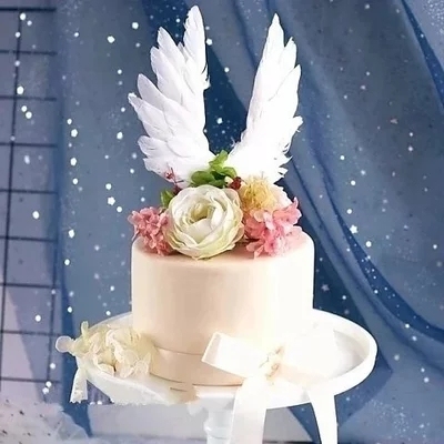 Dekoracja tortu - Skrzydła anioła, ozdoba do dekoracji tortu i akcesoria na przyjęcie urodzinowe dla dzieci, Baby Shower i wesel, tort doskonały na każdą okazję! - Wianko - 5