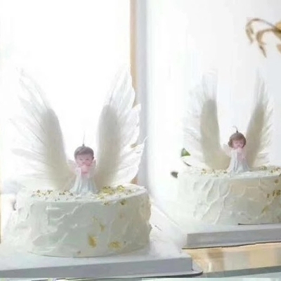 Dekoracja tortu - Skrzydła anioła, ozdoba do dekoracji tortu i akcesoria na przyjęcie urodzinowe dla dzieci, Baby Shower i wesel, tort doskonały na każdą okazję! - Wianko - 3