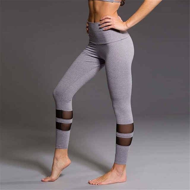 Czarne siatkowe legginsy do jogi 2021 – Skinny Fit – Damskie – Sport i Fitness - Wianko - 5