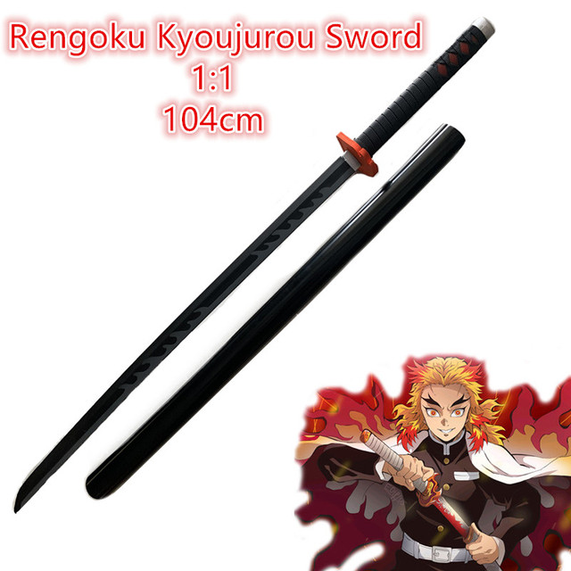 Miecz czarny-szary Rengoku Kyoujurou - 104cm - Wianko - 1