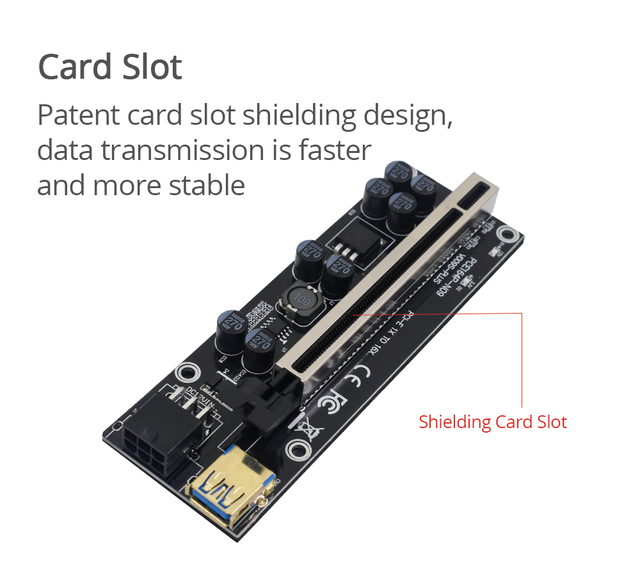 10 sztuk TISHRIC VER009s Plus - Karta rozszerzająca PCIE Ver 009S z adapterem Sata 15 Pin do 6 Pin Express 1X 4X 8X 16X Extender górnik - Wianko - 8